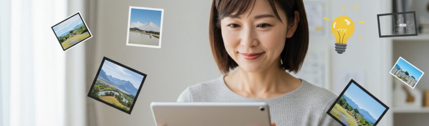 ImageFxで費用をかけず何回でも試行錯誤ができる画像生成AIに喜んでいる女性