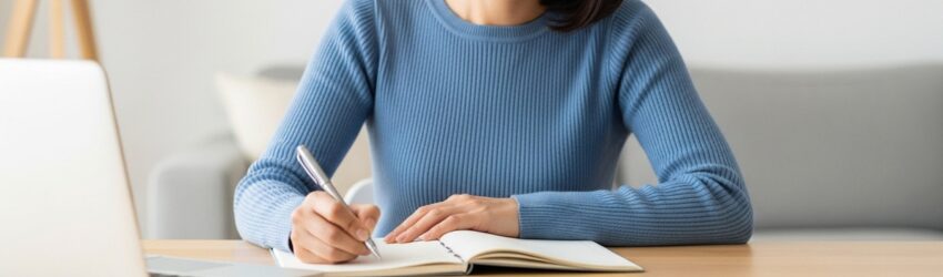 AIを“考える人”に変える「思考プロセス指示」の実践法
メモしながら思考を整理している女性