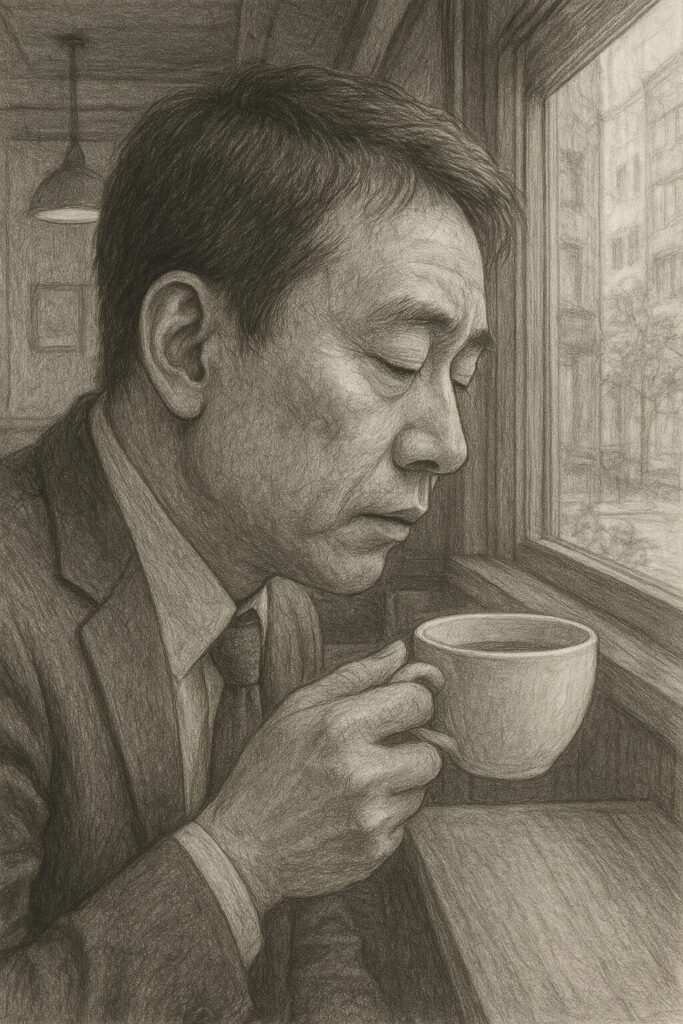 ChatGPTに鉛筆画を書いてもらった画像。シーンの指定と「鉛筆画タッチ」を指定した画像。