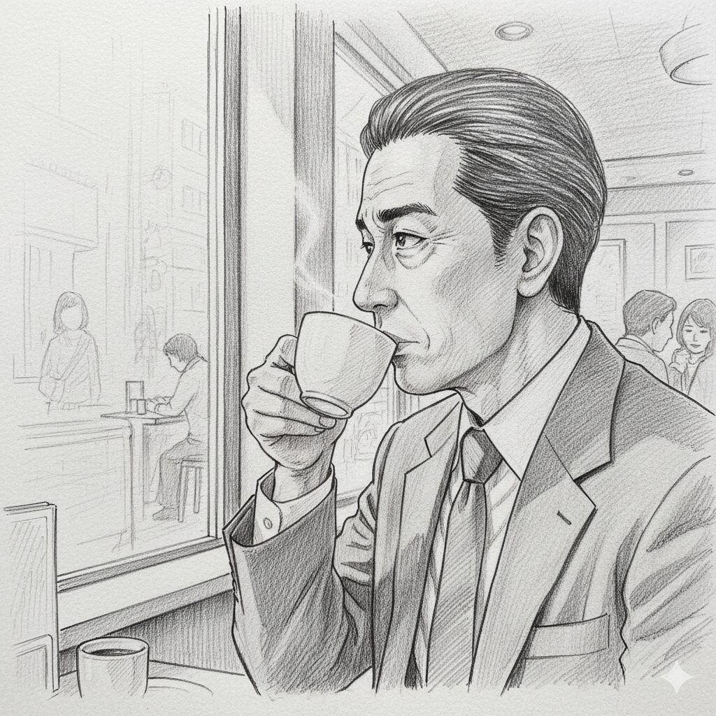 Geminiに鉛筆画を書いてもらった画像で、前回の指定にさらに「アニメ調」を追加指定した画像。