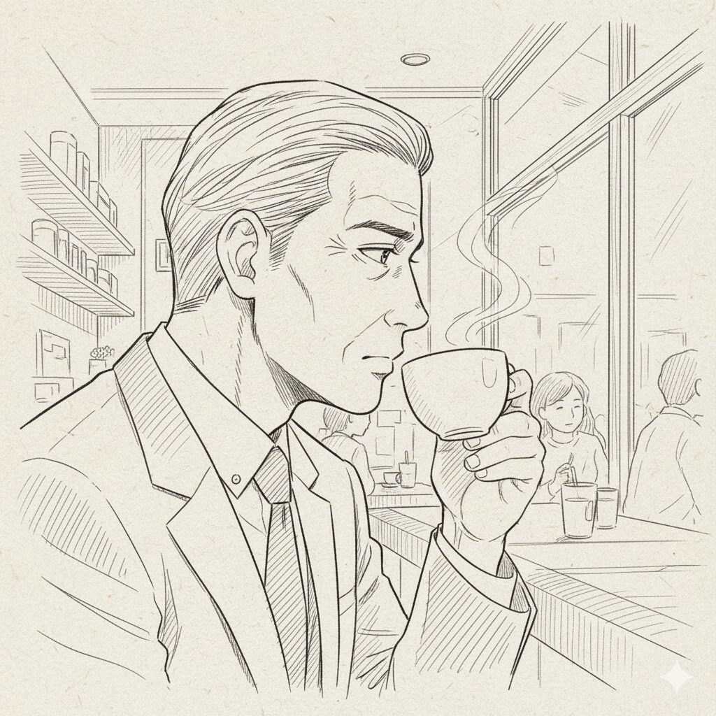 Geminiのプロンプトに「シンプルな線画」という指示を追加し生成した画像。